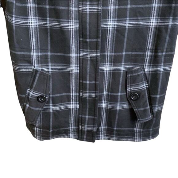 Self Esteem Womens L Black & White Flannel Zip Up Jacket Coat Lined Pockets - Picture 6 of 12